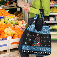 Happy Hockeyday Christmas Grocery Bag Xmas Holiday Patterns - Wonder Print Shop