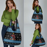 Happy Hockeyday Christmas Grocery Bag Xmas Holiday Patterns - Wonder Print Shop