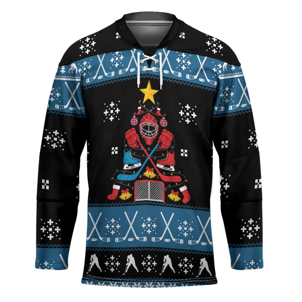 Happy Hockeyday Christmas Hockey Jersey Xmas Holiday Patterns - Wonder Print Shop