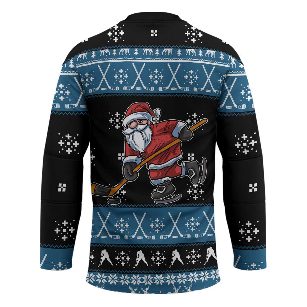 Happy Hockeyday Christmas Hockey Jersey Xmas Holiday Patterns - Wonder Print Shop