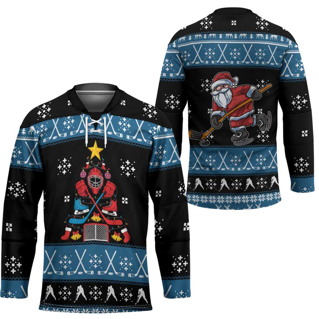 Happy Hockeyday Christmas Hockey Jersey Xmas Holiday Patterns - Wonder Print Shop