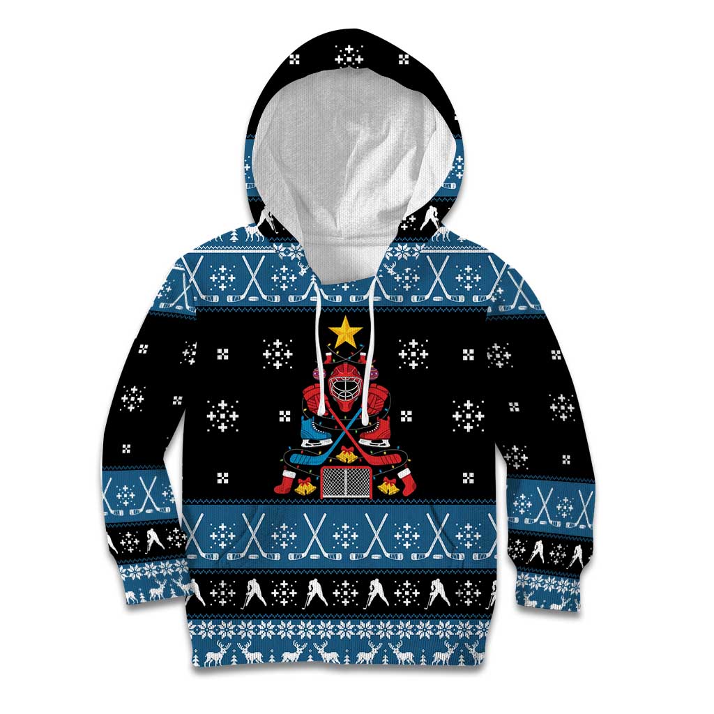 Happy Hockeyday Christmas Kid Hoodie Xmas Holiday Patterns - Wonder Print Shop