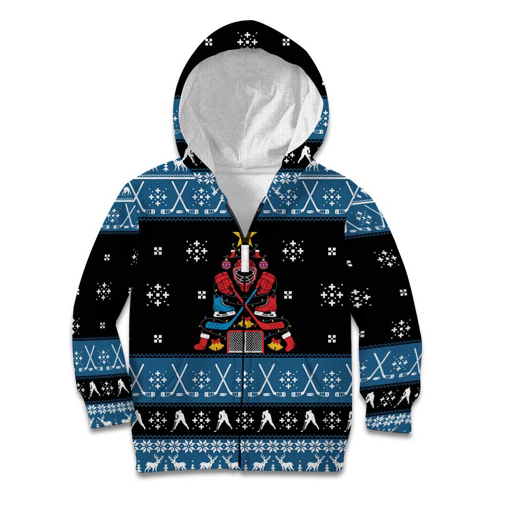 Happy Hockeyday Christmas Kid Hoodie Xmas Holiday Patterns - Wonder Print Shop