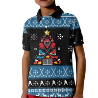 Happy Hockeyday Christmas Kid Polo Shirt Xmas Holiday Patterns - Wonder Print Shop