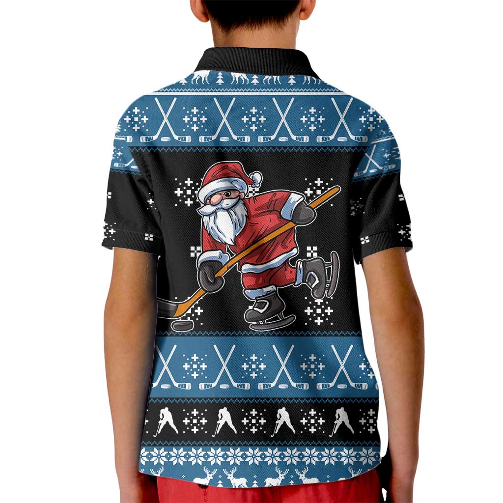 Happy Hockeyday Christmas Kid Polo Shirt Xmas Holiday Patterns - Wonder Print Shop