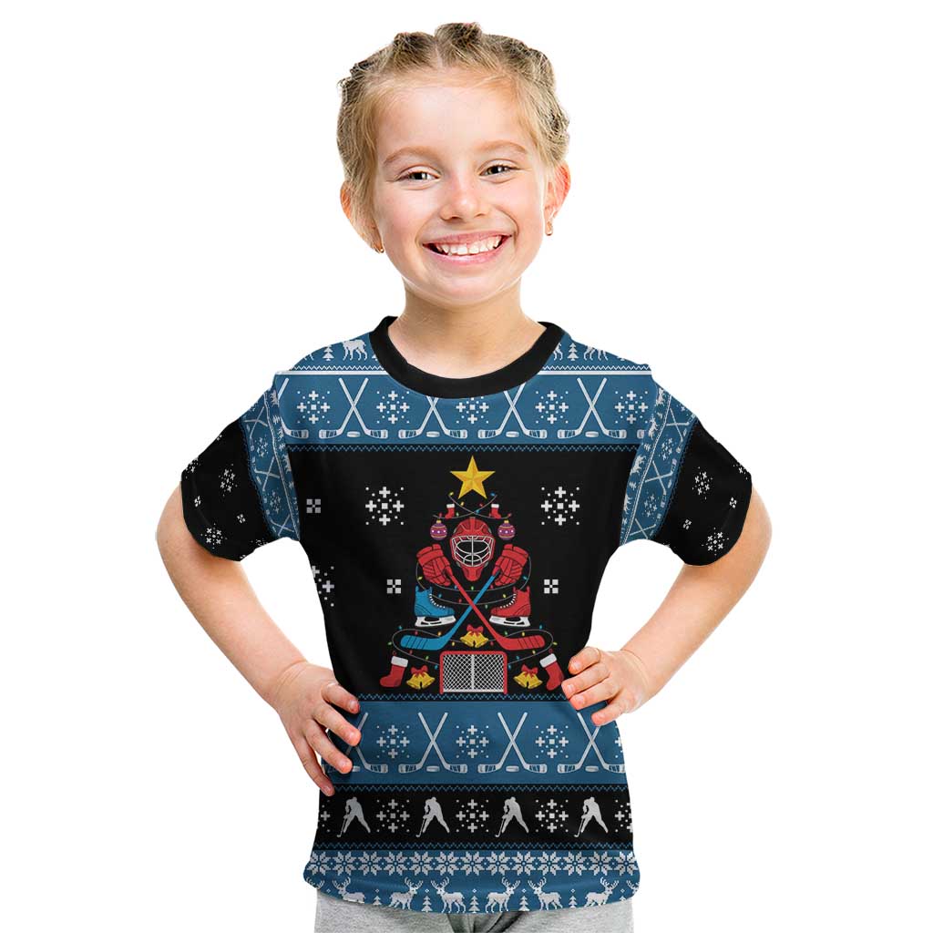 Happy Hockeyday Christmas Kid T Shirt Xmas Holiday Patterns - Wonder Print Shop