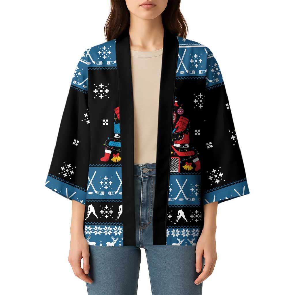 Happy Hockeyday Christmas Kimono Xmas Holiday Patterns - Wonder Print Shop