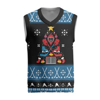 Happy Hockeyday Christmas Knitted V-Neck Vest Xmas Holiday Patterns - Wonder Print Shop