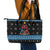 Happy Hockeyday Christmas Leather Tote Bag Xmas Holiday Patterns - Wonder Print Shop
