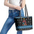 Happy Hockeyday Christmas Leather Tote Bag Xmas Holiday Patterns - Wonder Print Shop
