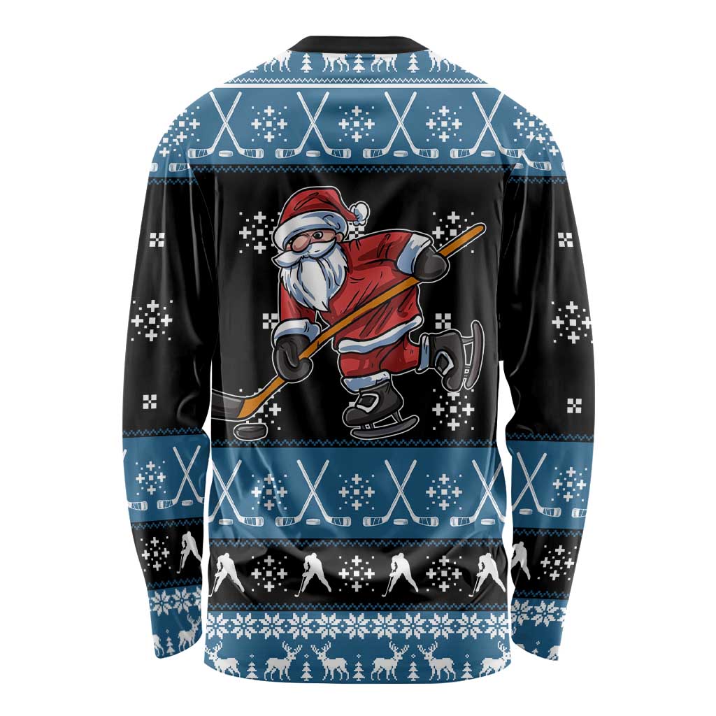 Happy Hockeyday Christmas Long Sleeve Shirt Xmas Holiday Patterns - Wonder Print Shop