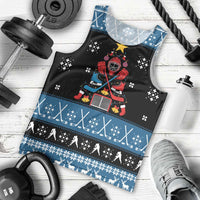 Happy Hockeyday Christmas Men Tank Top Xmas Holiday Patterns - Wonder Print Shop