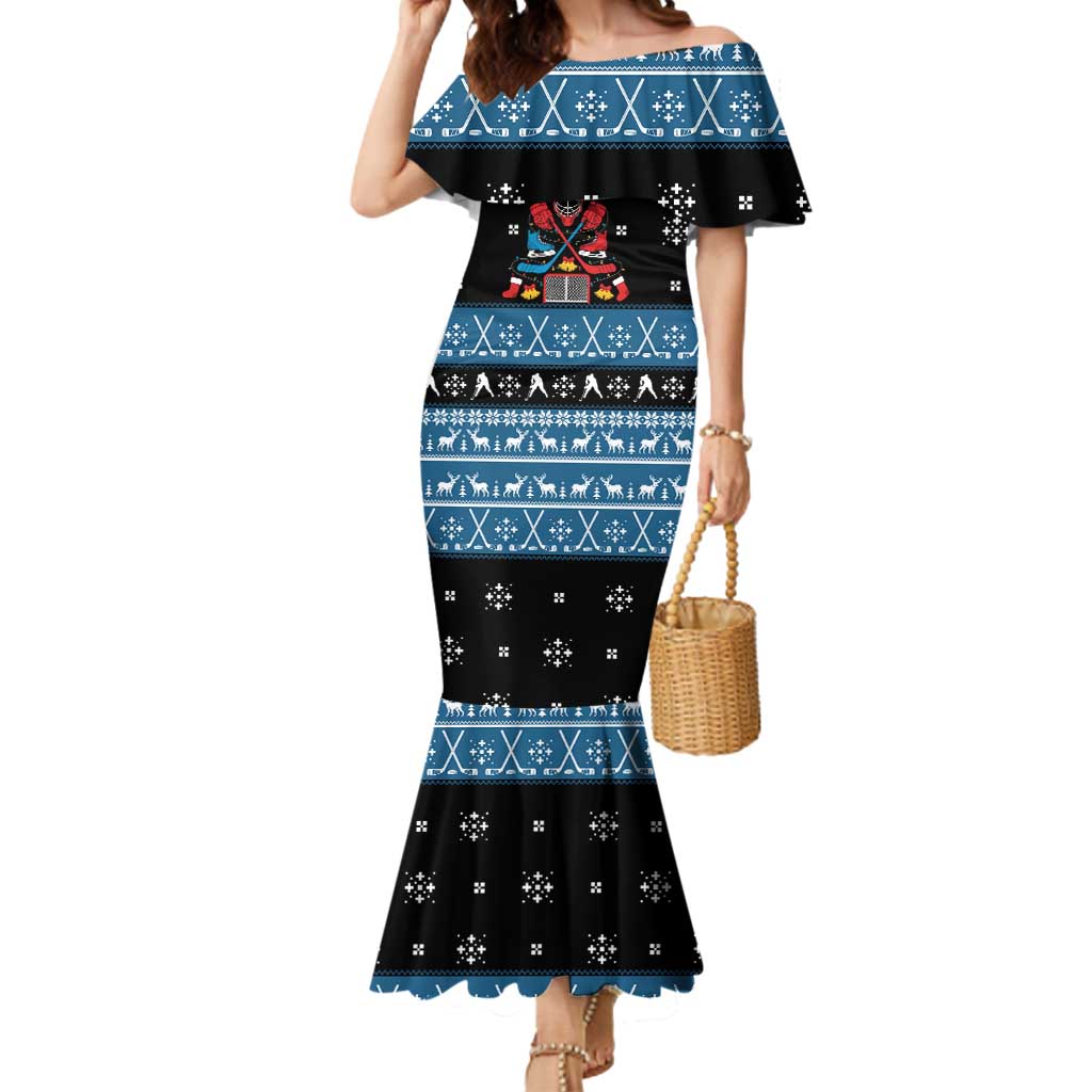 Happy Hockeyday Christmas Mermaid Dress Xmas Holiday Patterns - Wonder Print Shop