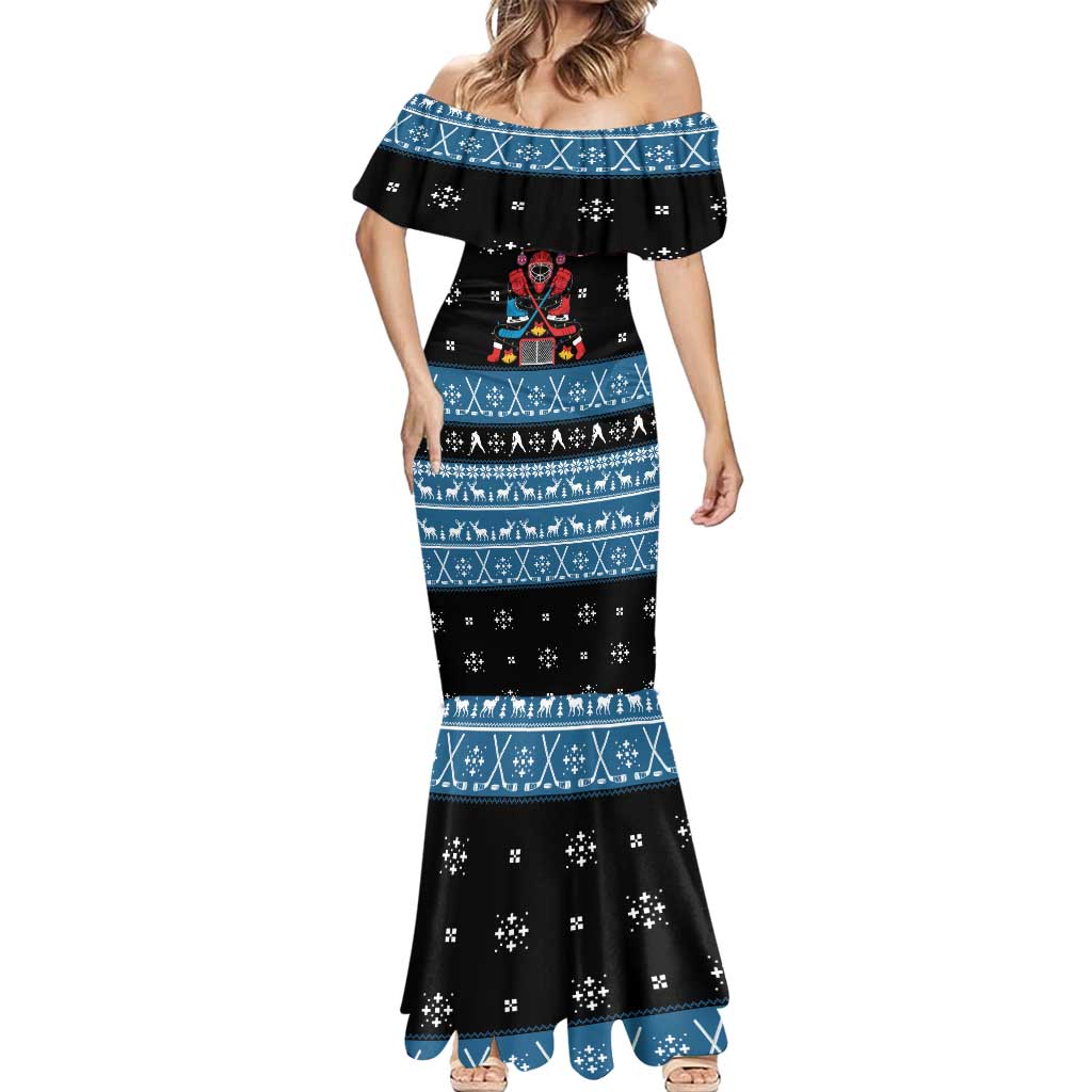 Happy Hockeyday Christmas Mermaid Dress Xmas Holiday Patterns - Wonder Print Shop