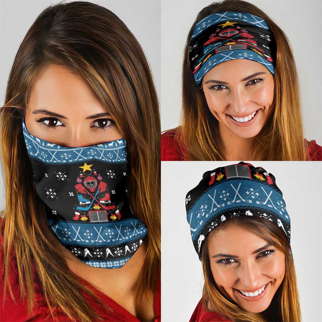 Happy Hockeyday Christmas Neck Gaiter Xmas Holiday Patterns - Wonder Print Shop