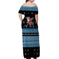 Happy Hockeyday Christmas Off Shoulder Maxi Dress Xmas Holiday Patterns - Wonder Print Shop