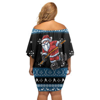 Happy Hockeyday Christmas Off Shoulder Short Dress Xmas Holiday Patterns - Wonder Print Shop