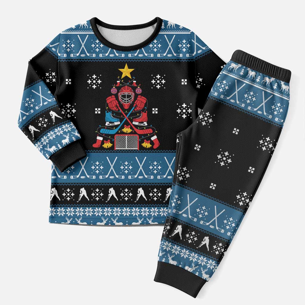 Happy Hockeyday Christmas Pajama Set Xmas Holiday Patterns - Wonder Print Shop