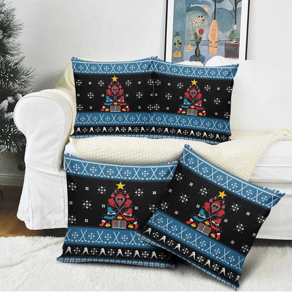 Happy Hockeyday Christmas Pillow Cover Xmas Holiday Patterns - Wonder Print Shop