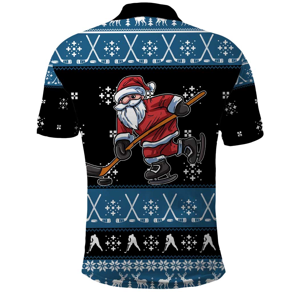 Happy Hockeyday Christmas Polo Shirt Xmas Holiday Patterns - Wonder Print Shop