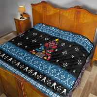 Happy Hockeyday Christmas Quilt Xmas Holiday Patterns - Wonder Print Shop