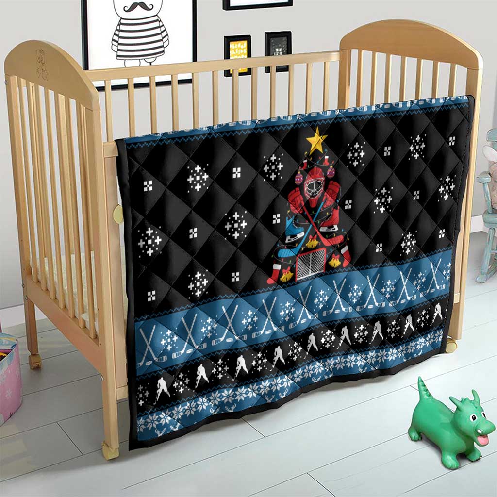 Happy Hockeyday Christmas Quilt Xmas Holiday Patterns - Wonder Print Shop