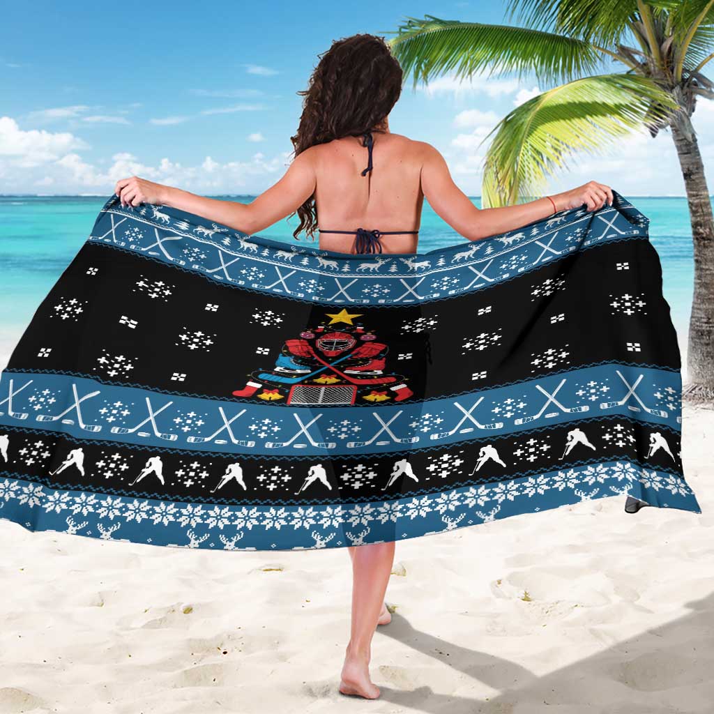 Happy Hockeyday Christmas Sarong Xmas Holiday Patterns - Wonder Print Shop