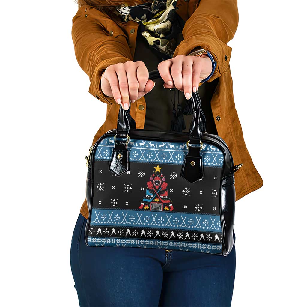Happy Hockeyday Christmas Shoulder Handbag Xmas Holiday Patterns - Wonder Print Shop