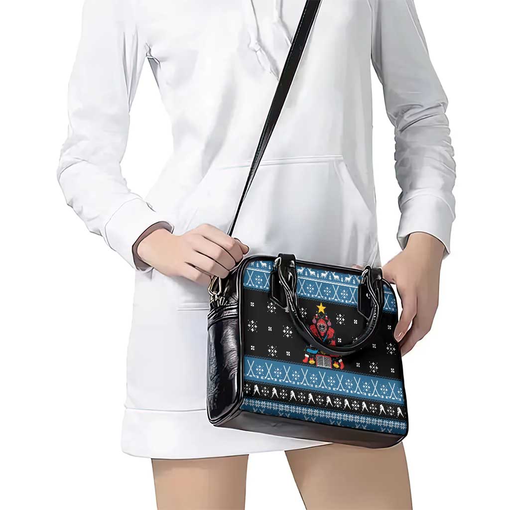 Happy Hockeyday Christmas Shoulder Handbag Xmas Holiday Patterns - Wonder Print Shop