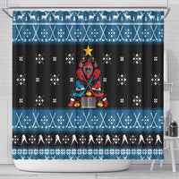 Happy Hockeyday Christmas Shower Curtain Xmas Holiday Patterns - Wonder Print Shop
