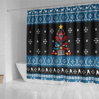 Happy Hockeyday Christmas Shower Curtain Xmas Holiday Patterns - Wonder Print Shop