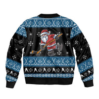 Happy Hockeyday Christmas Sleeve Zip Bomber Jacket Xmas Holiday Patterns - Wonder Print Shop