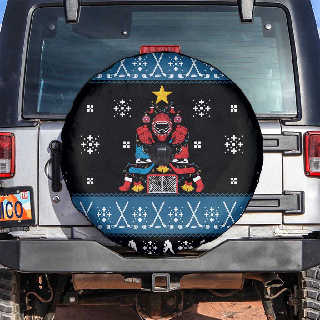 Happy Hockeyday Christmas Spare Tire Cover Xmas Holiday Patterns - Wonder Print Shop