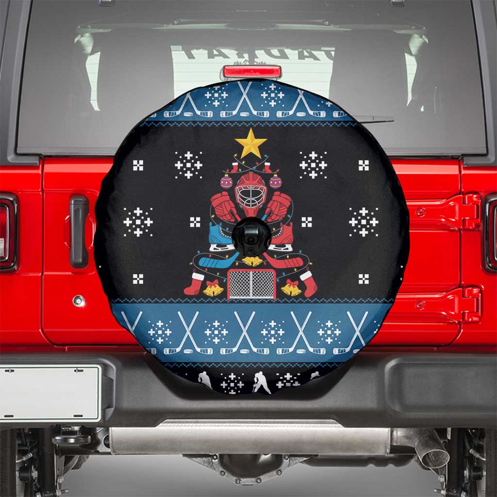 Happy Hockeyday Christmas Spare Tire Cover Xmas Holiday Patterns - Wonder Print Shop