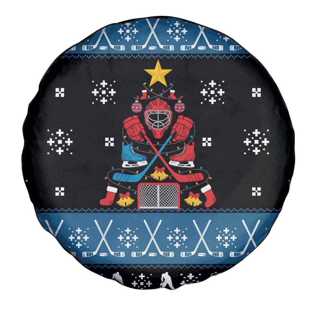 Happy Hockeyday Christmas Spare Tire Cover Xmas Holiday Patterns - Wonder Print Shop
