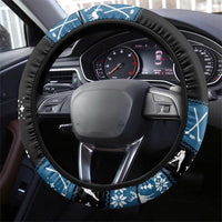 Happy Hockeyday Christmas Steering Wheel Cover Xmas Holiday Patterns - Wonder Print Shop