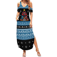 Happy Hockeyday Christmas Summer Maxi Dress Xmas Holiday Patterns - Wonder Print Shop