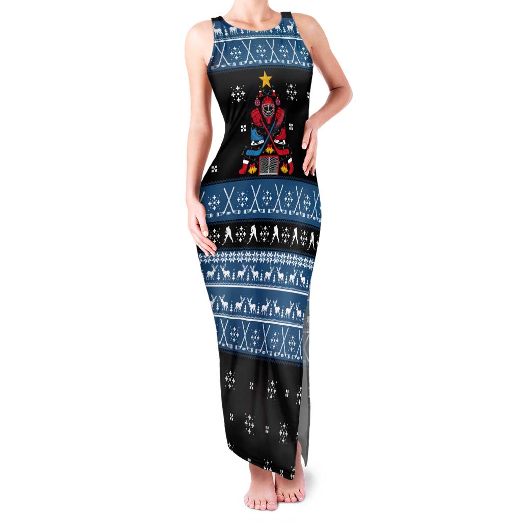 Happy Hockeyday Christmas Tank Maxi Dress Xmas Holiday Patterns - Wonder Print Shop