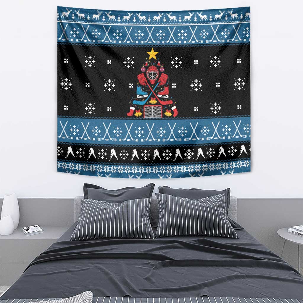 Happy Hockeyday Christmas Tapestry Xmas Holiday Patterns - Wonder Print Shop