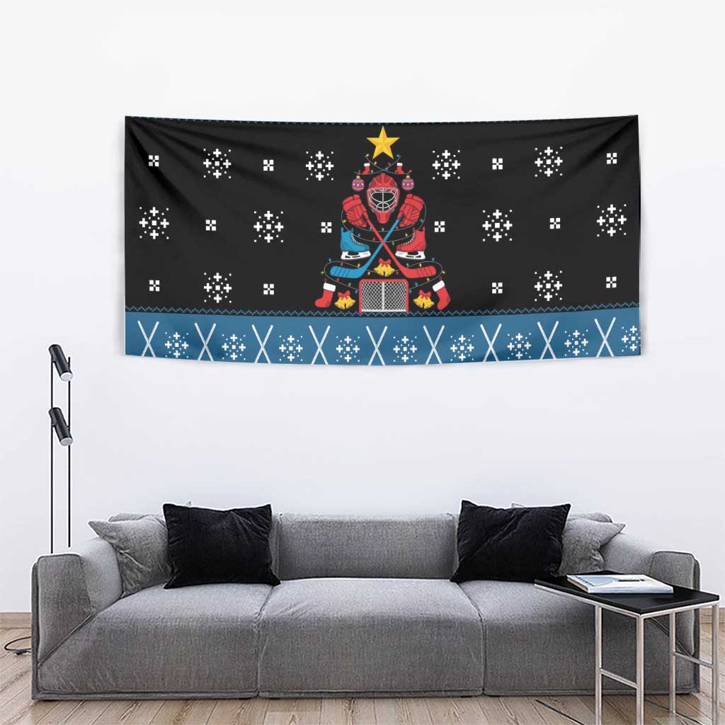 Happy Hockeyday Christmas Tapestry Xmas Holiday Patterns - Wonder Print Shop