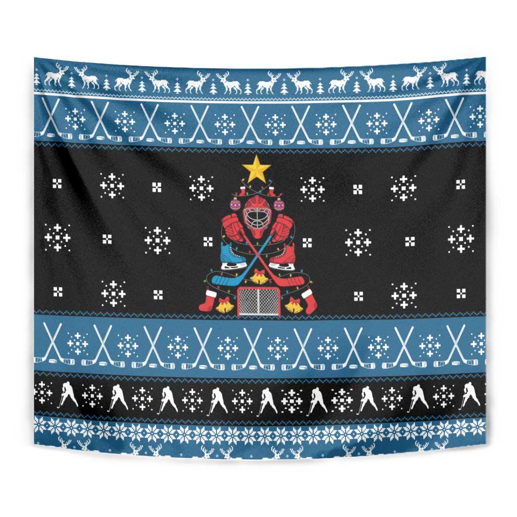 Happy Hockeyday Christmas Tapestry Xmas Holiday Patterns - Wonder Print Shop