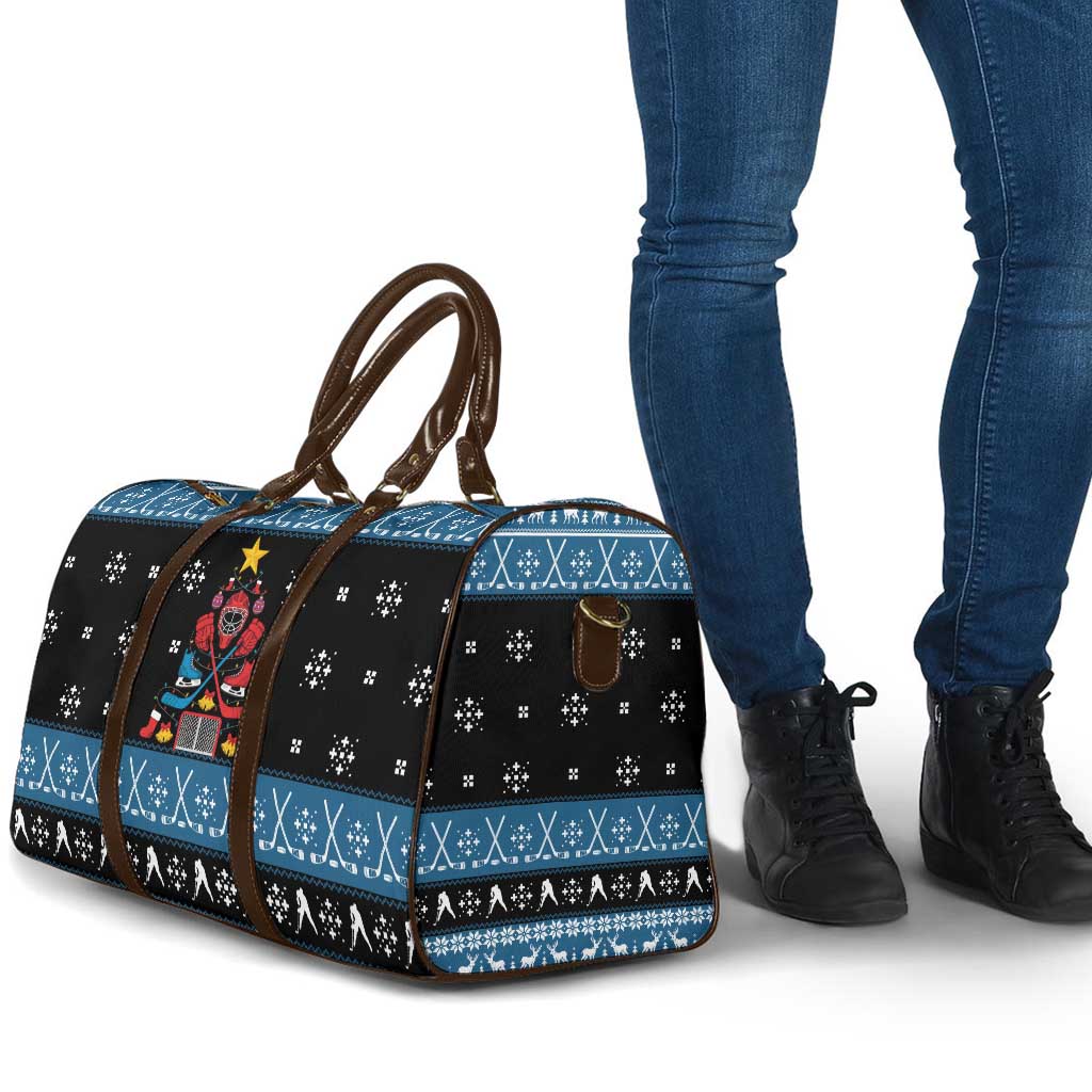 Happy Hockeyday Christmas Travel Bag Xmas Holiday Patterns - Wonder Print Shop