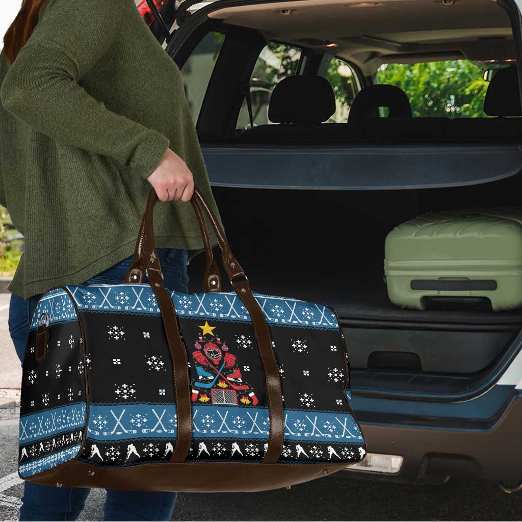 Happy Hockeyday Christmas Travel Bag Xmas Holiday Patterns - Wonder Print Shop