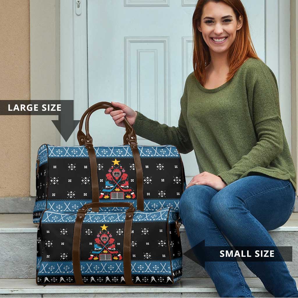 Happy Hockeyday Christmas Travel Bag Xmas Holiday Patterns - Wonder Print Shop