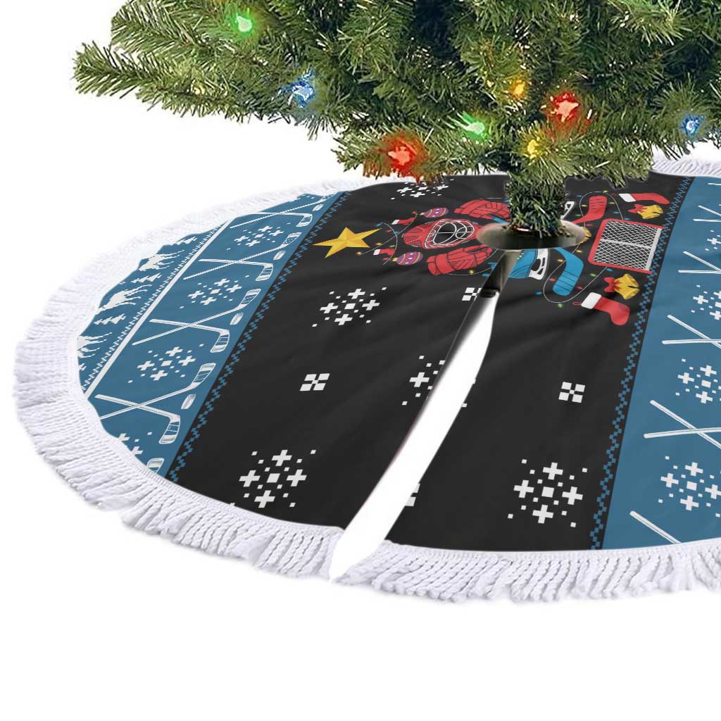 Happy Hockeyday Christmas Tree Skirt Xmas Holiday Patterns - Wonder Print Shop