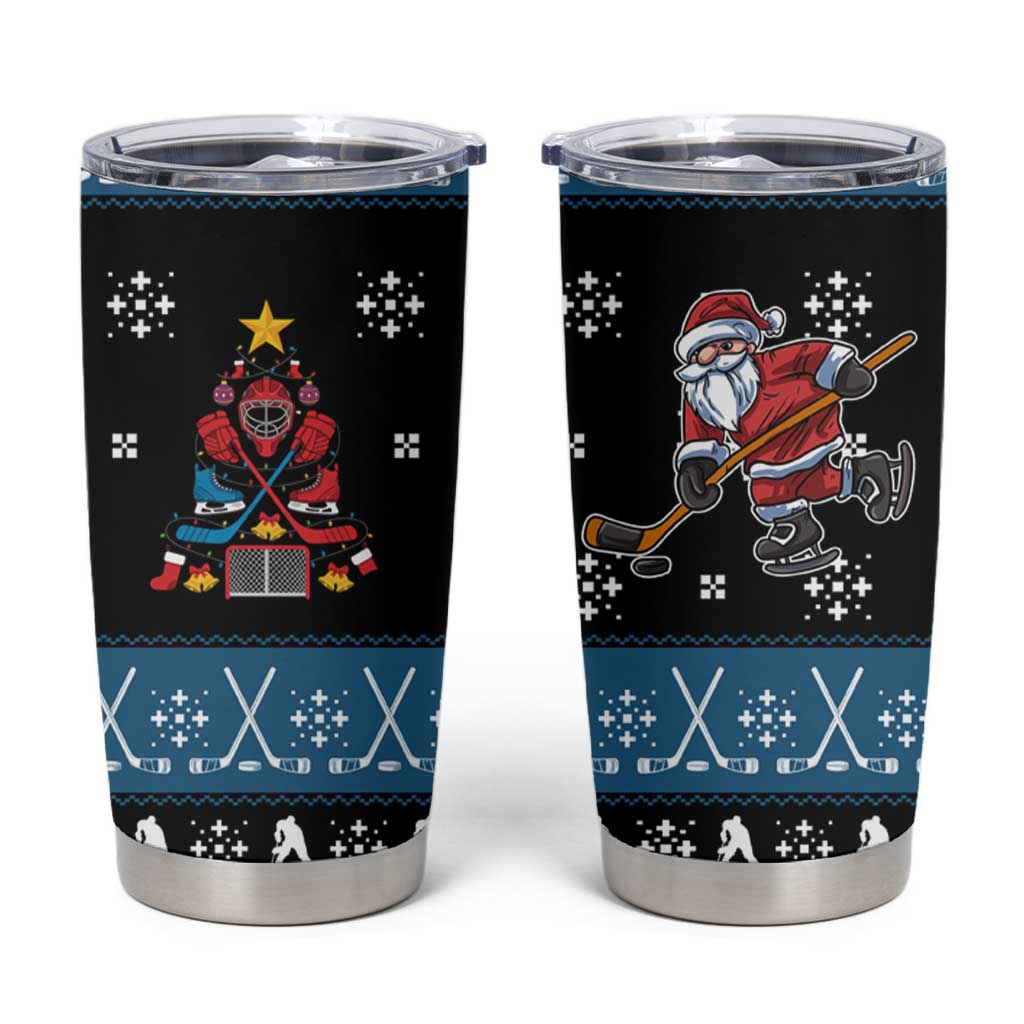 Happy Hockeyday Christmas Tumbler Cup Xmas Holiday Patterns - Wonder Print Shop