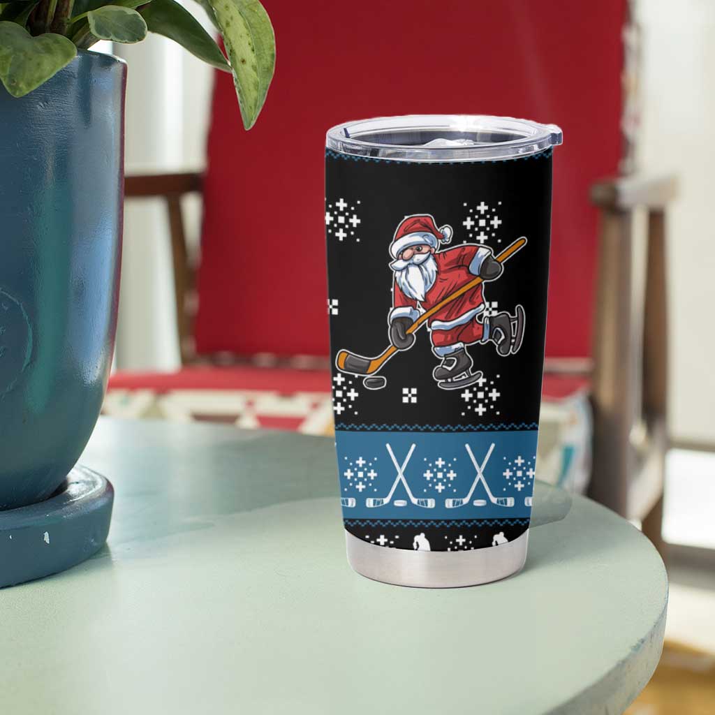 Happy Hockeyday Christmas Tumbler Cup Xmas Holiday Patterns - Wonder Print Shop