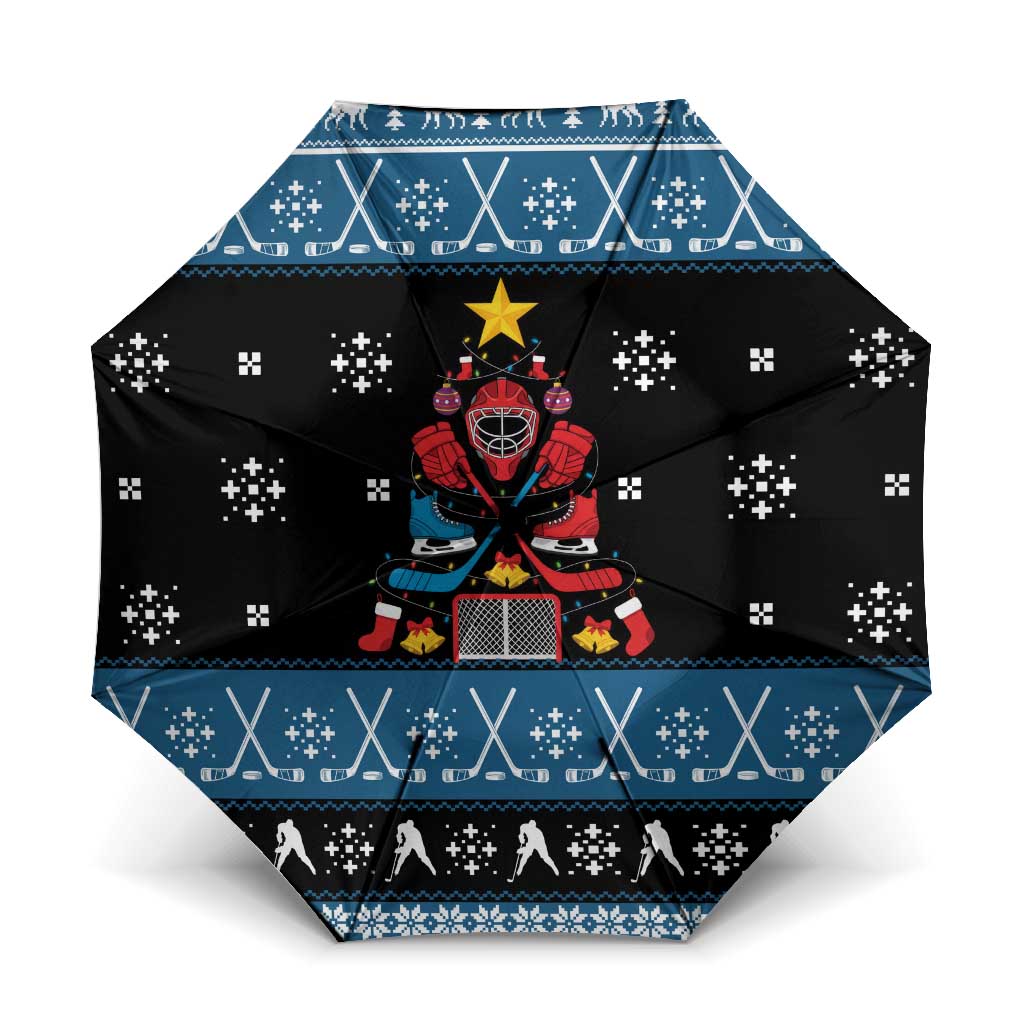 Happy Hockeyday Christmas Umbrella Xmas Holiday Patterns - Wonder Print Shop
