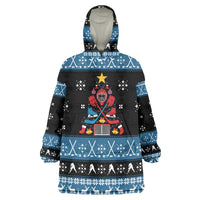 Happy Hockeyday Christmas Wearable Blanket Hoodie Xmas Holiday Patterns - Wonder Print Shop