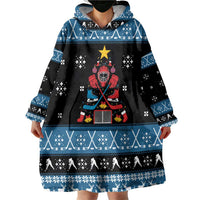Happy Hockeyday Christmas Wearable Blanket Hoodie Xmas Holiday Patterns - Wonder Print Shop